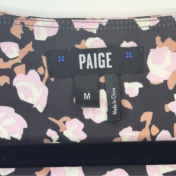 PAIGE Carrie Ann Floral Long Sleeve Wrap Dress with Ruffle Hem Size M - Picture 8 of 11